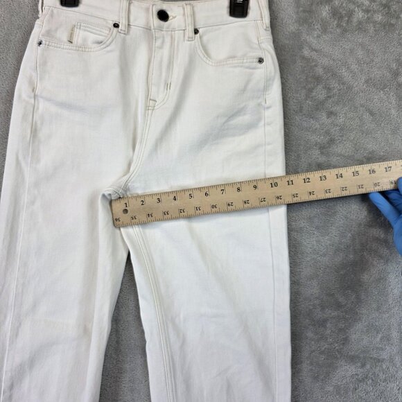 Ted Baker Jeans Womens 26 White High Rise Straight Leg Raw Hem Denim Casual - Picture 6 of 14